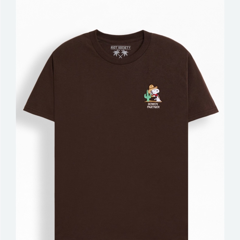 Riot Society Dark Brown Snoopy 'Howdy Partner' Tee - Picture 2 of 2